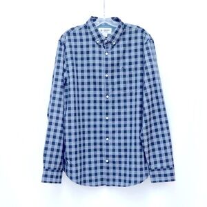 Original Penguin - Men’s Stretch Textured Dobby Gingham Long Sleeve Woven Shirt